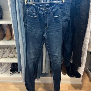 American Eagle Outfitters Women's Dark Blue Skinny Jeans